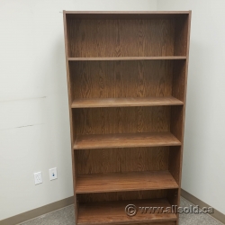 Medium Oak Bookcase with Adjustable Shelves